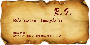 Röszler Imogén névjegykártya